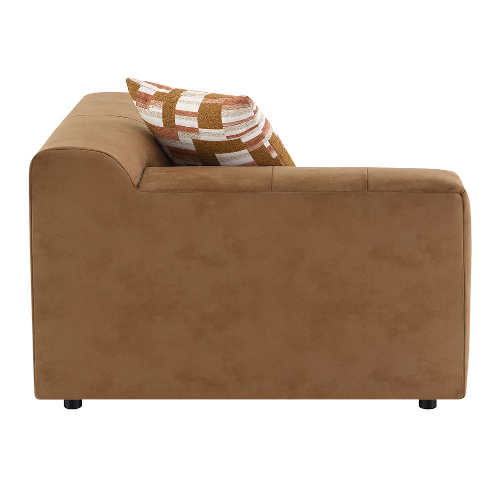 Zoey - Modular - LF Arm Chair With Pillow - Chocolate Suede