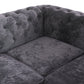 Ainehome Dark Gray Flannelette 2-Piece Sofa Set with Handcrafted Design