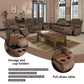 Ainehome Cinema 3-Piece Plush Brown Microfiber Reclining Sofa Set