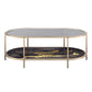 Fiorella - Coffee Table - Black Marble Print & Champagne