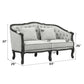 Samael - Loveseat With 2 Pillows - Gray Linen & Dark Brown