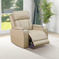 Beige Leather Power Reclining Sectional Sofa with Smart Coffee Table & Reading Lamp