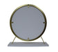 Adao - Vanity Mirror & Stool - Faux Fur, Mirror, White & Brass