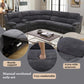 Ainehome Grandview 5-Seat Reclining Sectional Sofa in Dark Grey Corduroy