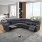 Ainehome Grandview 5-Seat Reclining Sectional Sofa in Dark Grey Corduroy