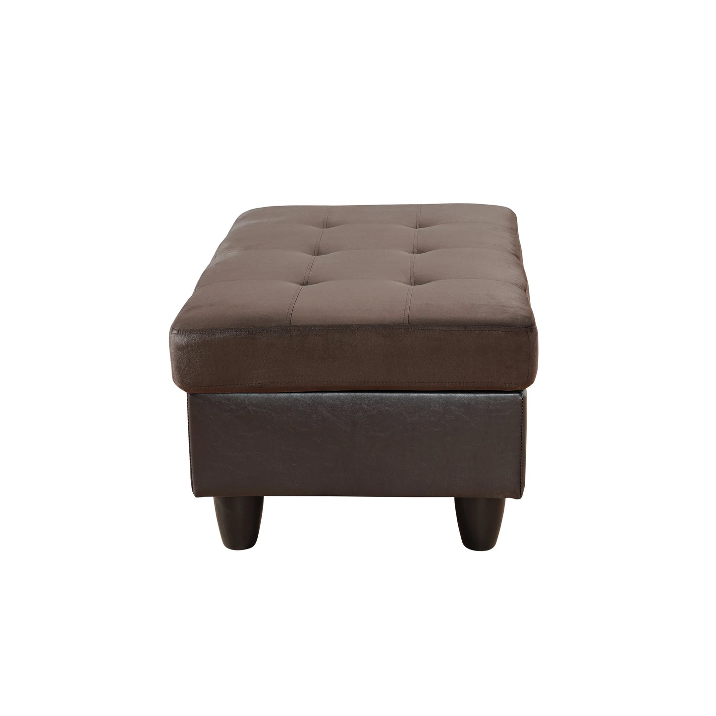 Ainehome Dark Brown Flannel & PVC Modular Storage Ottoman