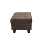 Ainehome Dark Brown Flannel & PVC Modular Storage Ottoman