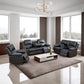 Cinema 3-Piece Black Faux Leather Manual Reclining Sofa Set