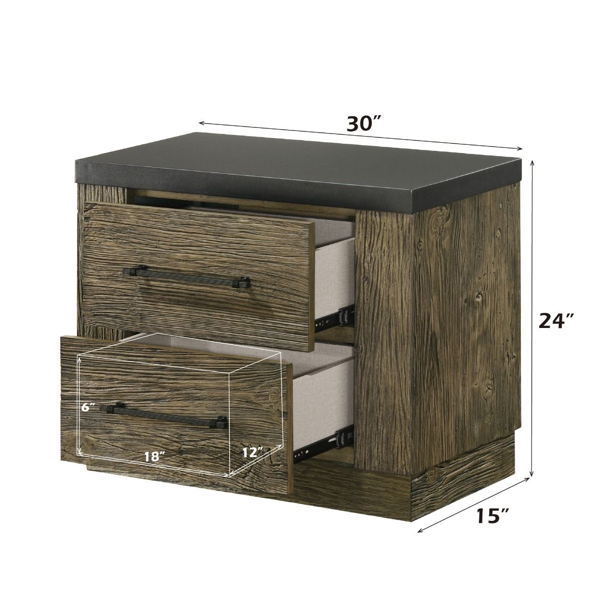 Lance - Nightstand - Tree Bark