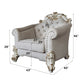 Vendome II - Chair With 2 Pillows - Two Tone Ivory Fabric & Antique Pearl