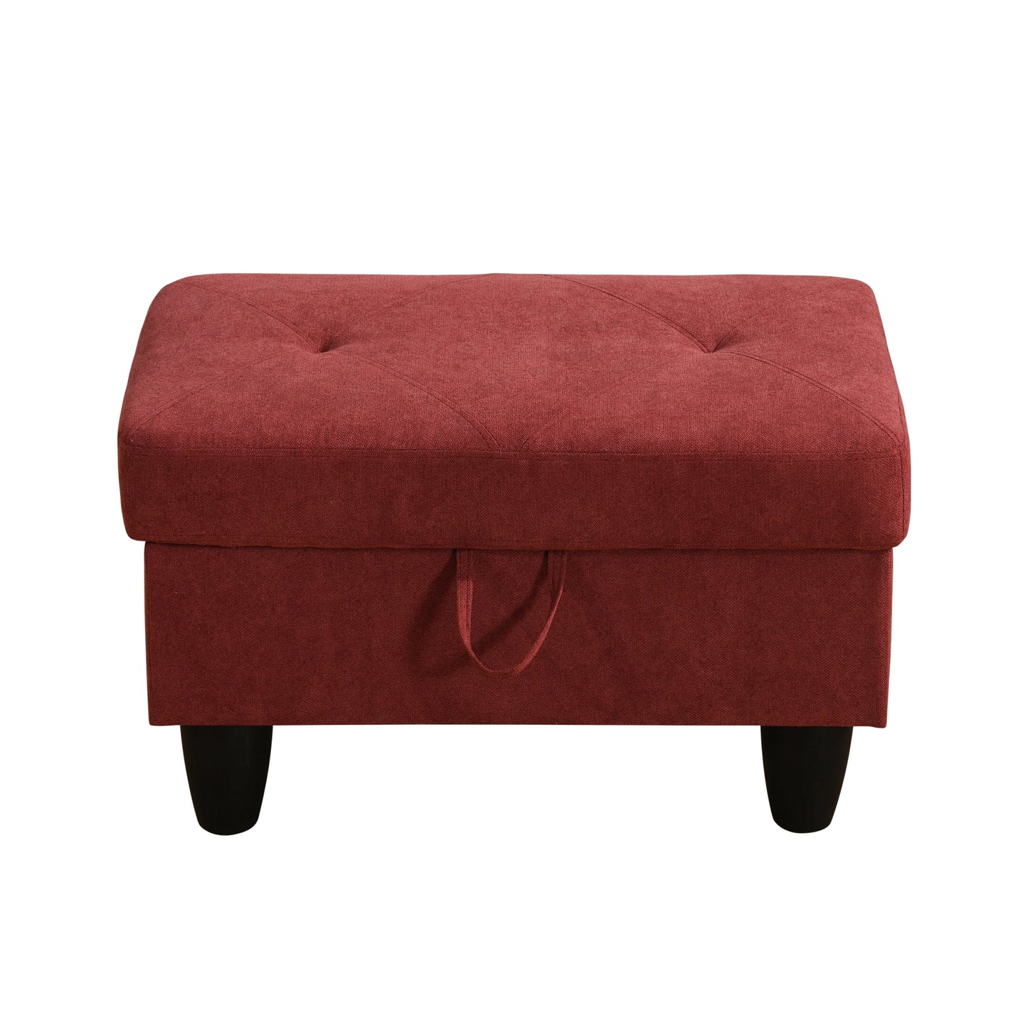 97" Wide Red Flannelette L-Shaped Living Room Sectional Sofa Set — image 16
