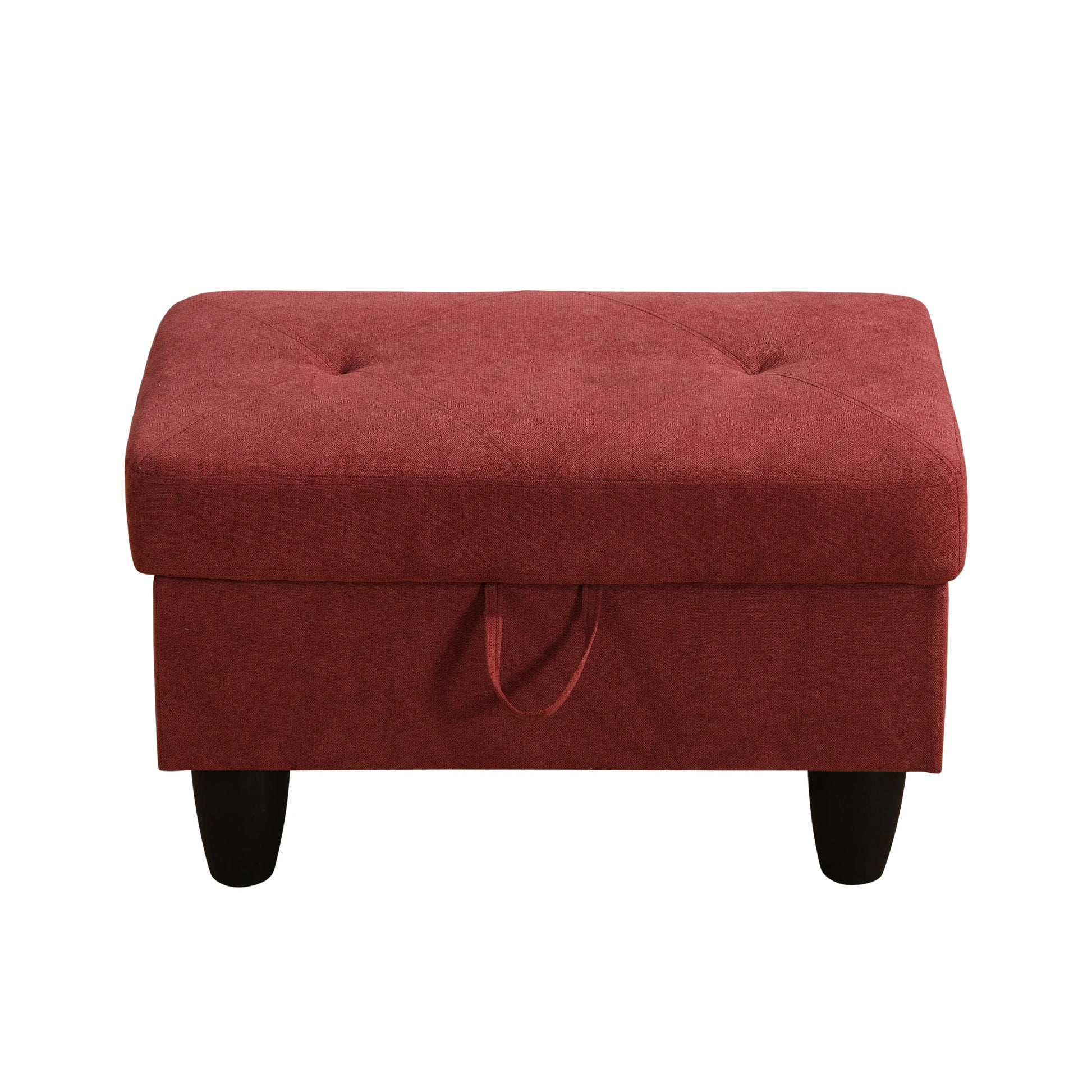97" Wide Red Flannelette L-Shaped Living Room Sectional Sofa Set — image 16