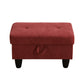 97" Wide Red Flannelette L-Shaped Living Room Sectional Sofa Set — image 16