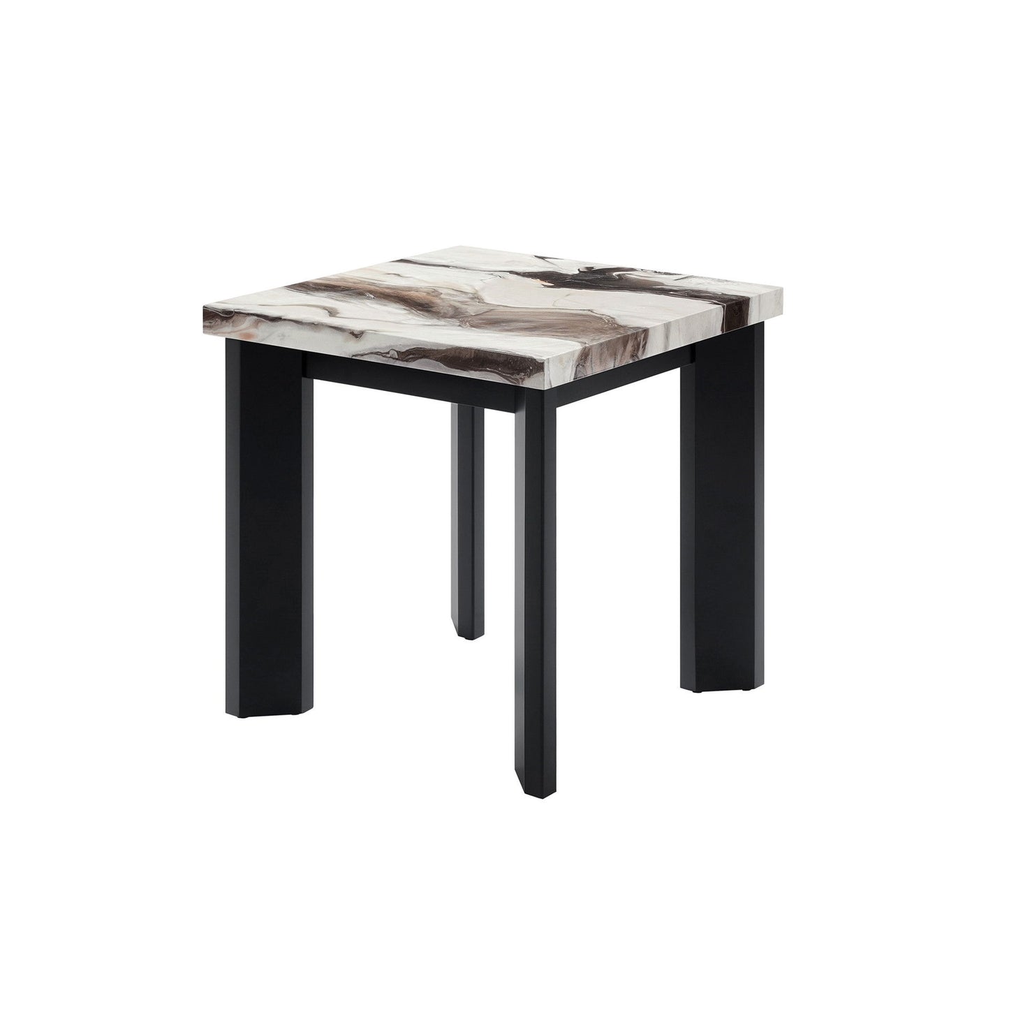 Strata - Faux Marble 3 Piece Occasional Set (1 Coffee & 2 End Tables) - Black / White