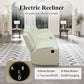 White Leather 3-Piece Power Reclining Sofa Set with Diamond Stitching & Smart Features — Loveseat image 5