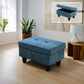 Ainehome Blue Flannel Modular Sofa with Storage Ottoman
