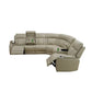 Ainehome Beige Leather Power Reclining Sectional Sofa with Reading Lamp