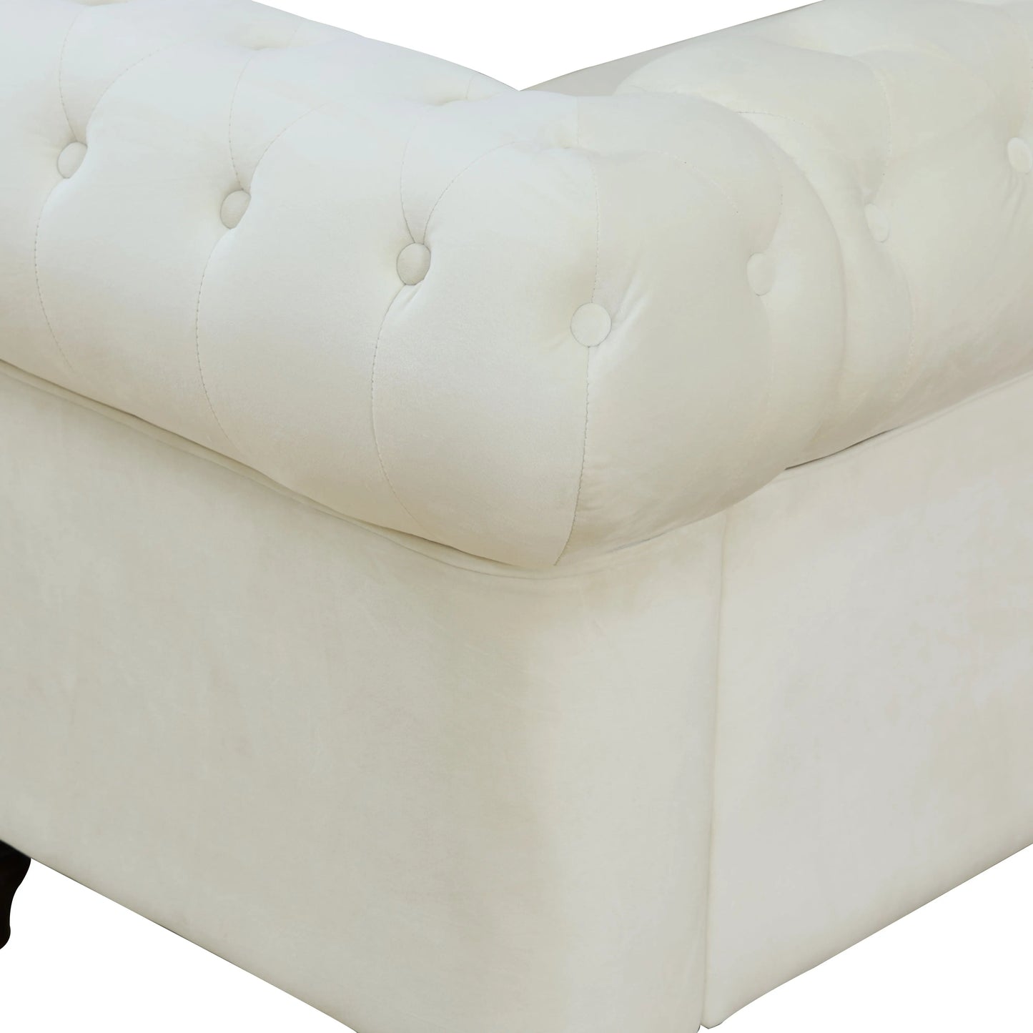 White flannelette 2-piece handcrafted sofa set — image 8