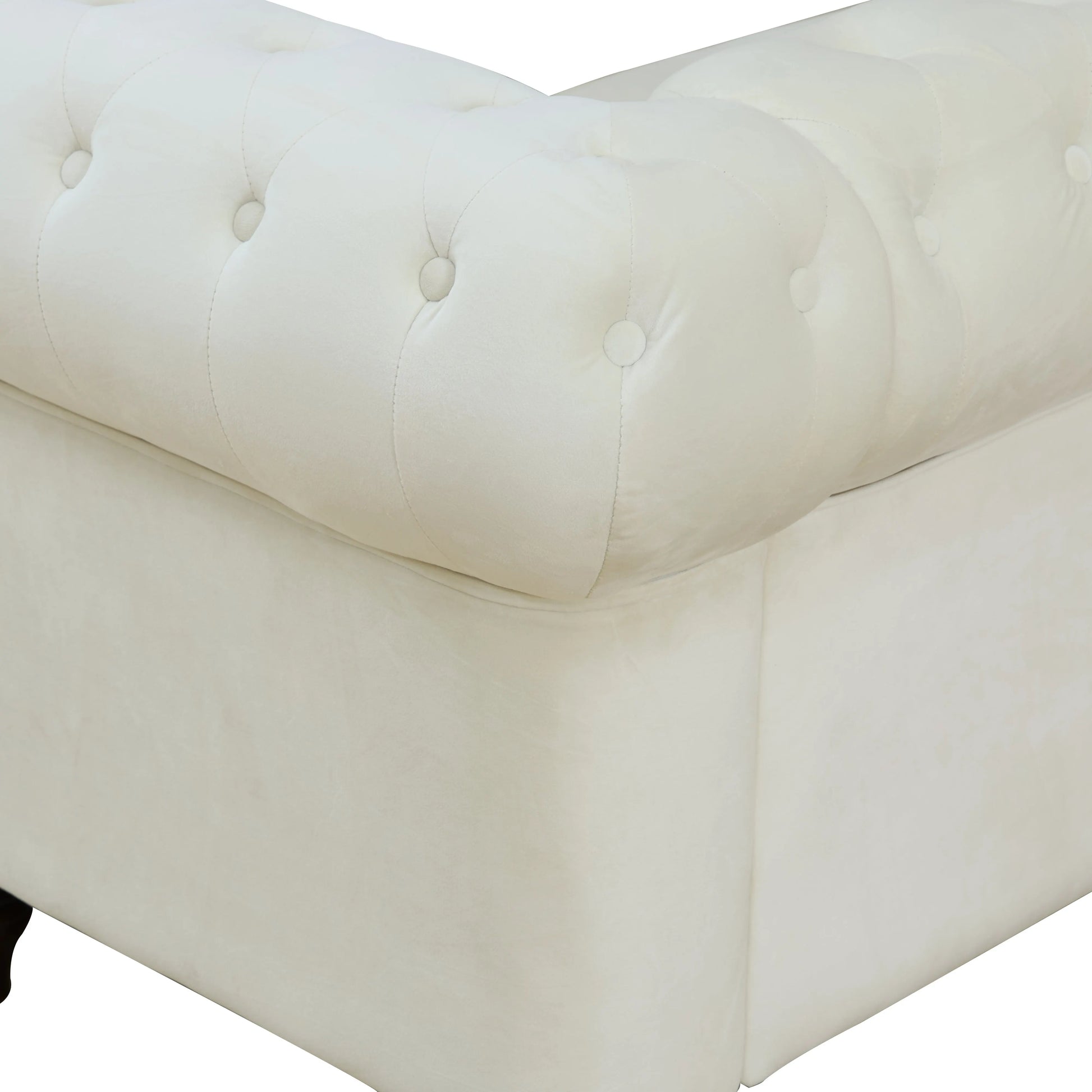 White flannelette 2-piece handcrafted sofa set — image 8