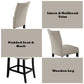 Nolan - Counter Height Chair (Set of 2) - Beige Linen & Salvage Dark Oak