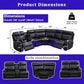 Black Semi PU Leather Power Reclining Sectional Sofa with Storage & Wireless Charging image 2