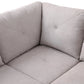 97" Wide Grey White Flannelette L-Shaped Living Room Sofa Set — image 6