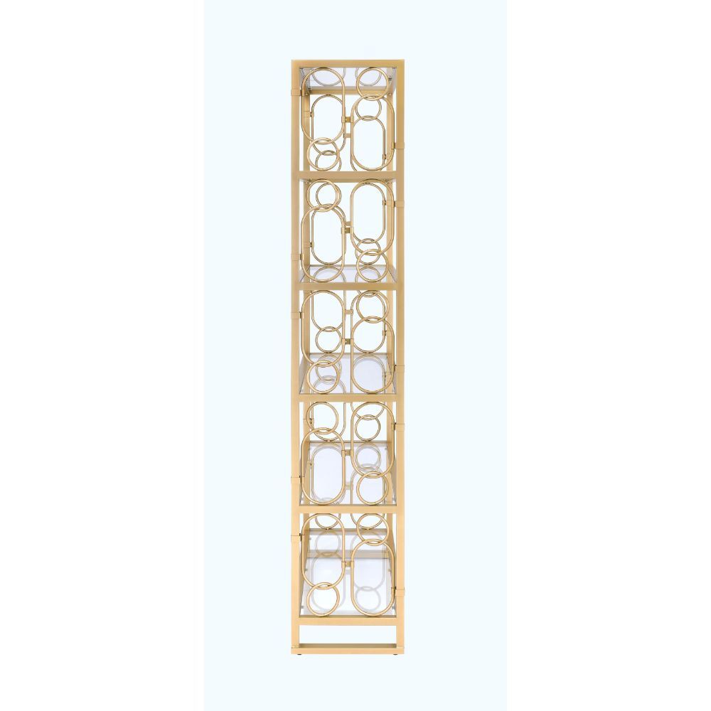 Milavera - Bookshelf - Clear Glass & Gold