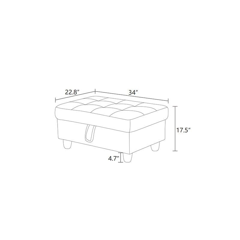 Ainehome Red Flannel & PVC Modular Storage Ottoman