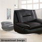Ainehome Black Faux Leather 3-2-1 Living Room Sofa Set