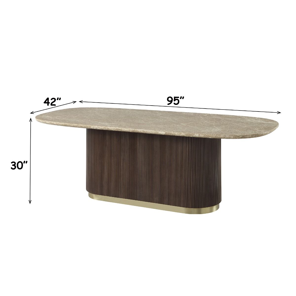 Clayten - Dining Table With Natural Marble Top