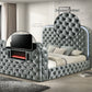 Kana - Bed With LED, Fireplace & TV Stand