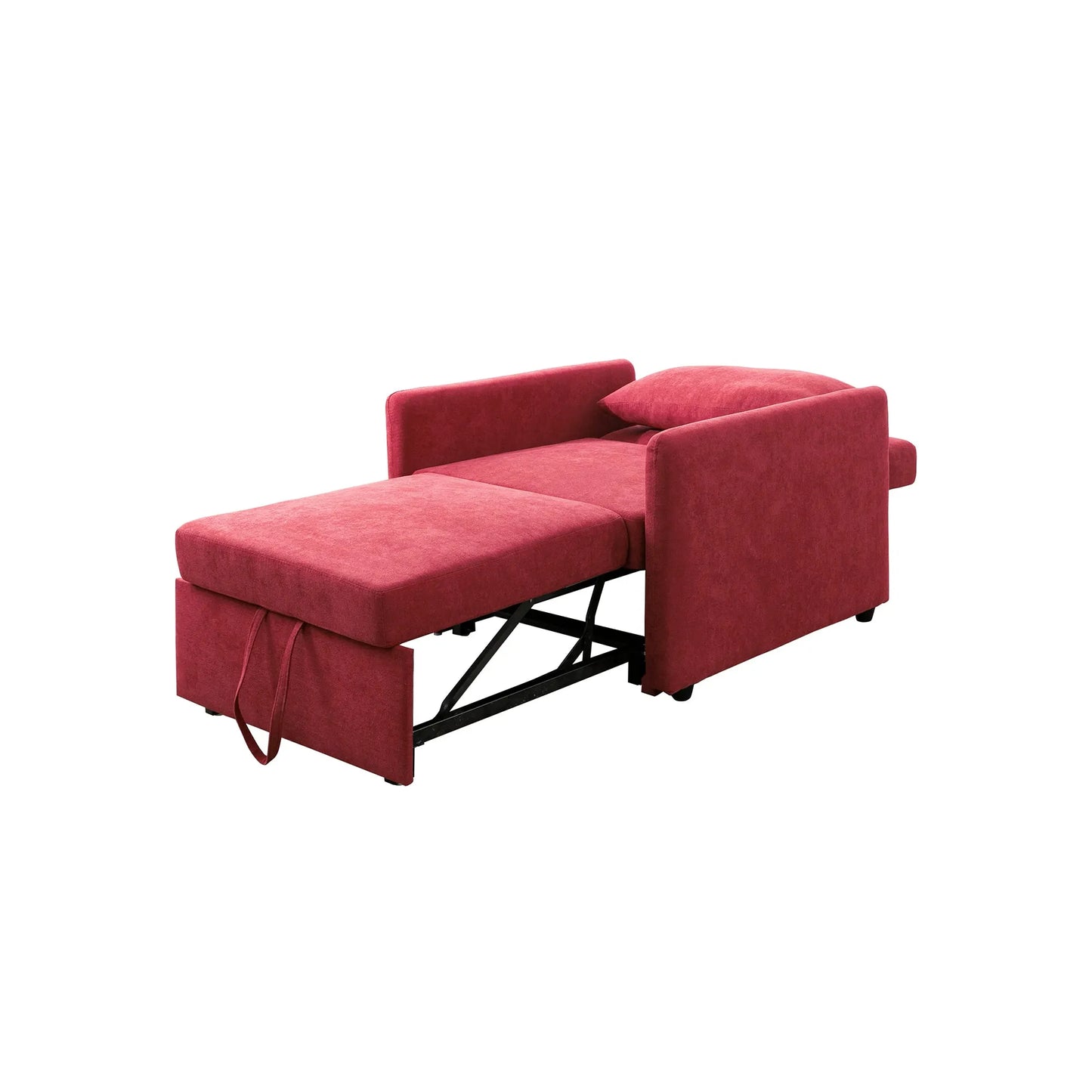 Ainehome Red Lint Convertible One-Seat Sofabed