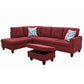 Ainehome 97" Wide Flannel L-Shaped Living Room Sectional Sofa Set