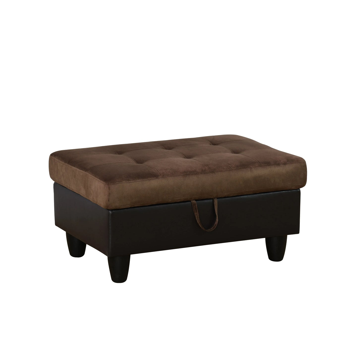 Ainehome Brown Flannel & PVC Modular Storage Ottoman