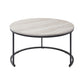 Forma - 4 Piece Occasional Set (1 Coffee, 1 Large End Table & 1 Stool, 1 Small End Table) - Black / White / Gray