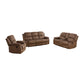 Ainehome Cinema 3-Piece Plush Brown Microfiber Reclining Sofa Set