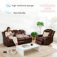 Ainehome Burgundy Leather 3-Piece Power Reclining Sofa Set with Diamond Stitching & Smart Features