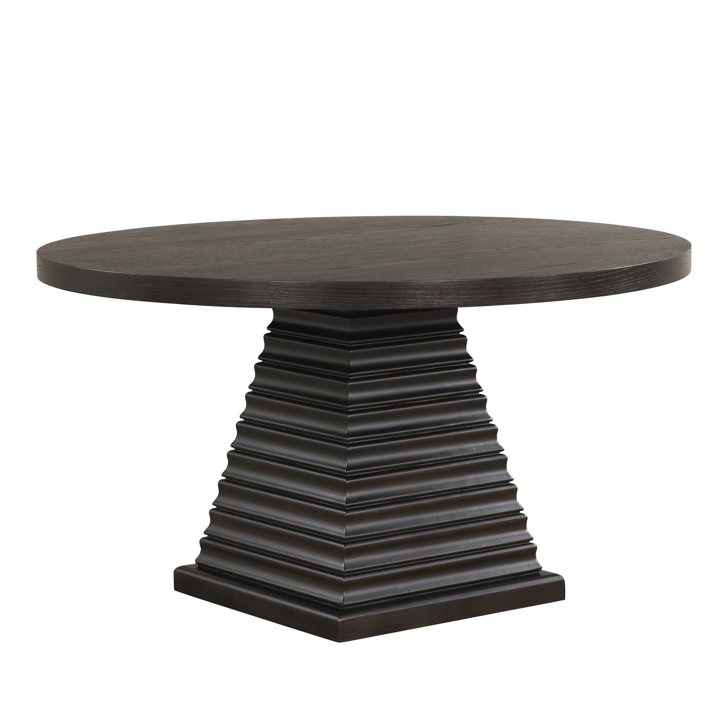 Plateau - 54" Round Dining Table - Top & Base - Rustic Espresso
