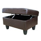 97" Wide Brown Faux Leather L-Shaped Living Room Sectional Sofa Set — image 7
