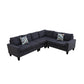 Ainehome Dark Grey Flannel 4-Piece Modular Sofa Set