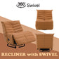 Talmon - Recliner With Swivel - Orange Synthetic Leather