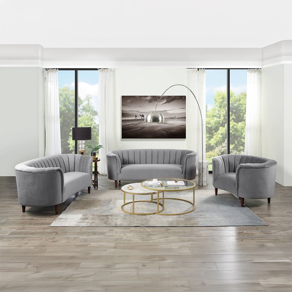Millephri - Loveseat - Gray Velvet