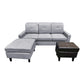3-Piece Sofa Set with Double Spring Structure - Grey & Brown image 2