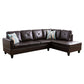 97" Wide Brown Faux Leather L-Shaped Living Room Sectional Sofa Set — image 9