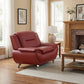 Red Faux Leather 3-Piece Living Room Sofa Set with Elegant Design