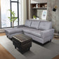 3-Piece Sofa Set with Double Spring Structure - Grey & Brown