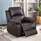 "Cinema" 3-Piece Brown Faux Leather Manual Reclining Sofa Set