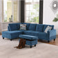 97" Wide Blue Flannel Living Room Sofa Set - Stylish & Comfortable Modern Couch