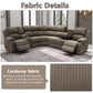 Ainehome Grandview 5-Seat Reclining Sectional in Textured Peanut Fabric