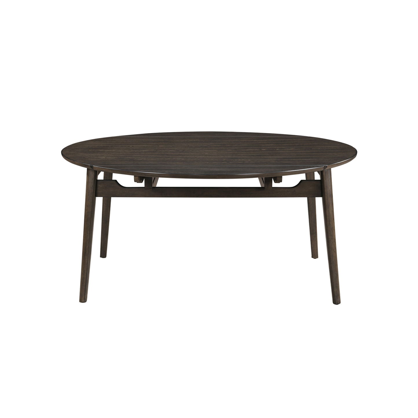 Rex - 65" Round Table With Self Storing Leaves - Walnut Brown
